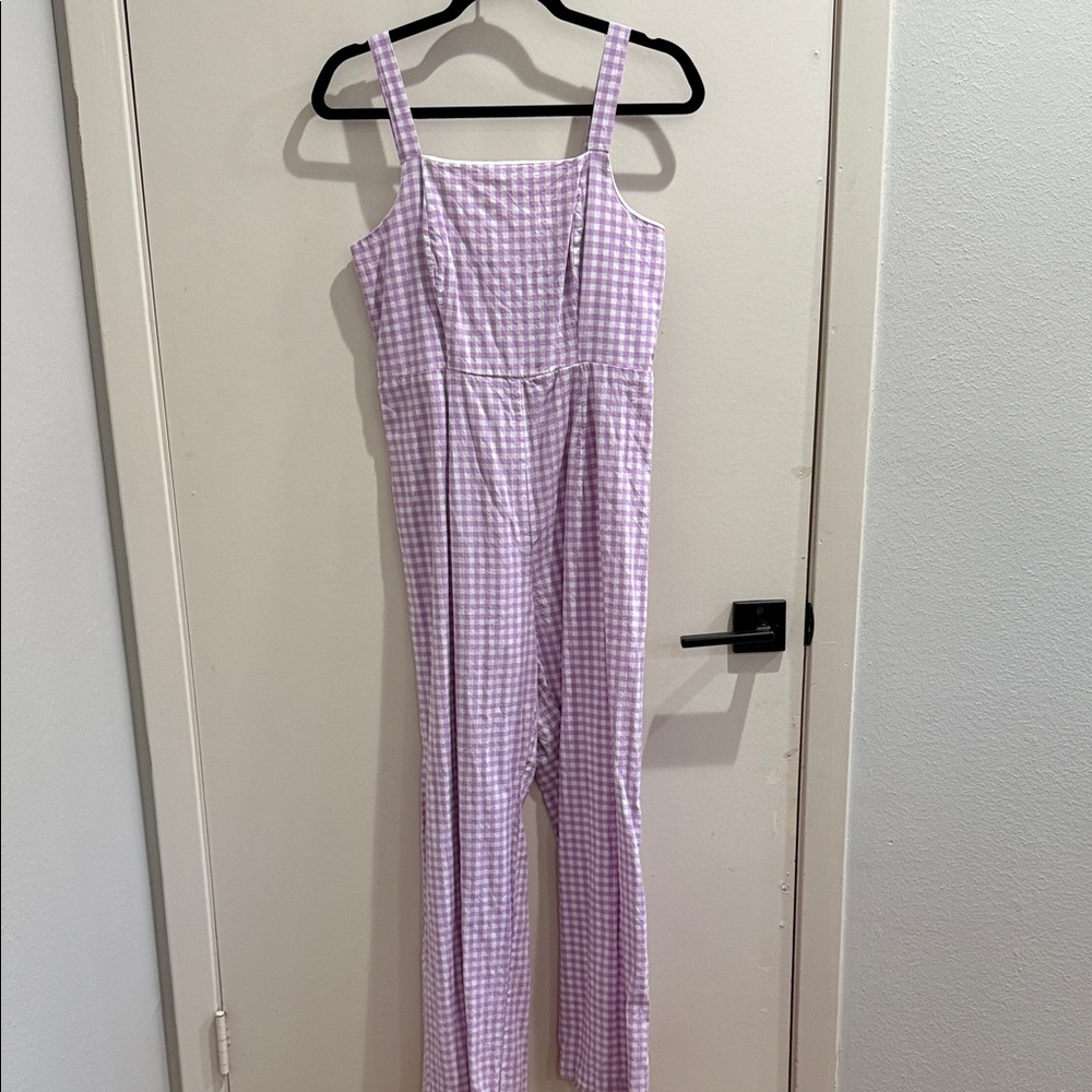 Japna Lavender Checkered Jumpsuit